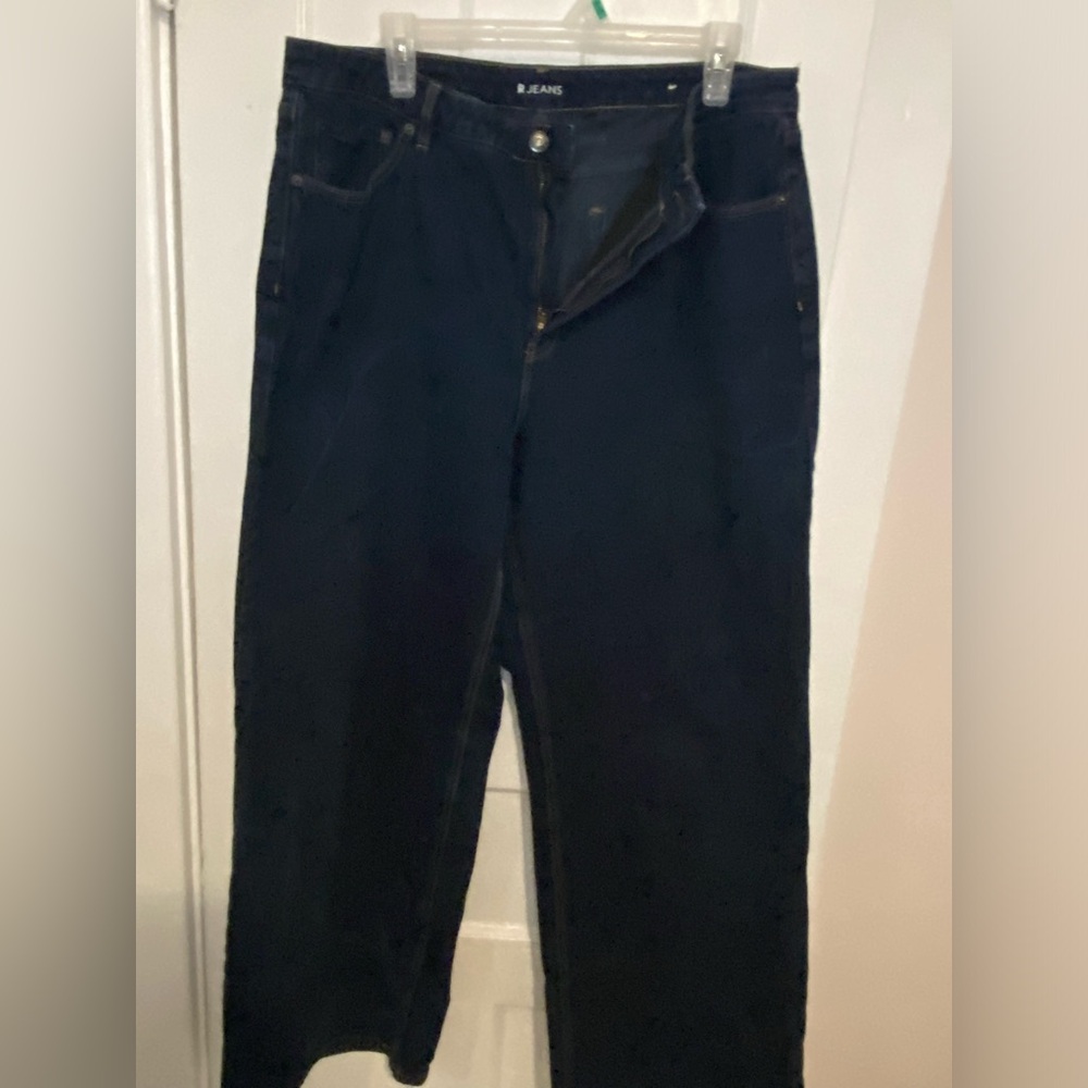 Brand new dark wash high waisted wide leg jeans